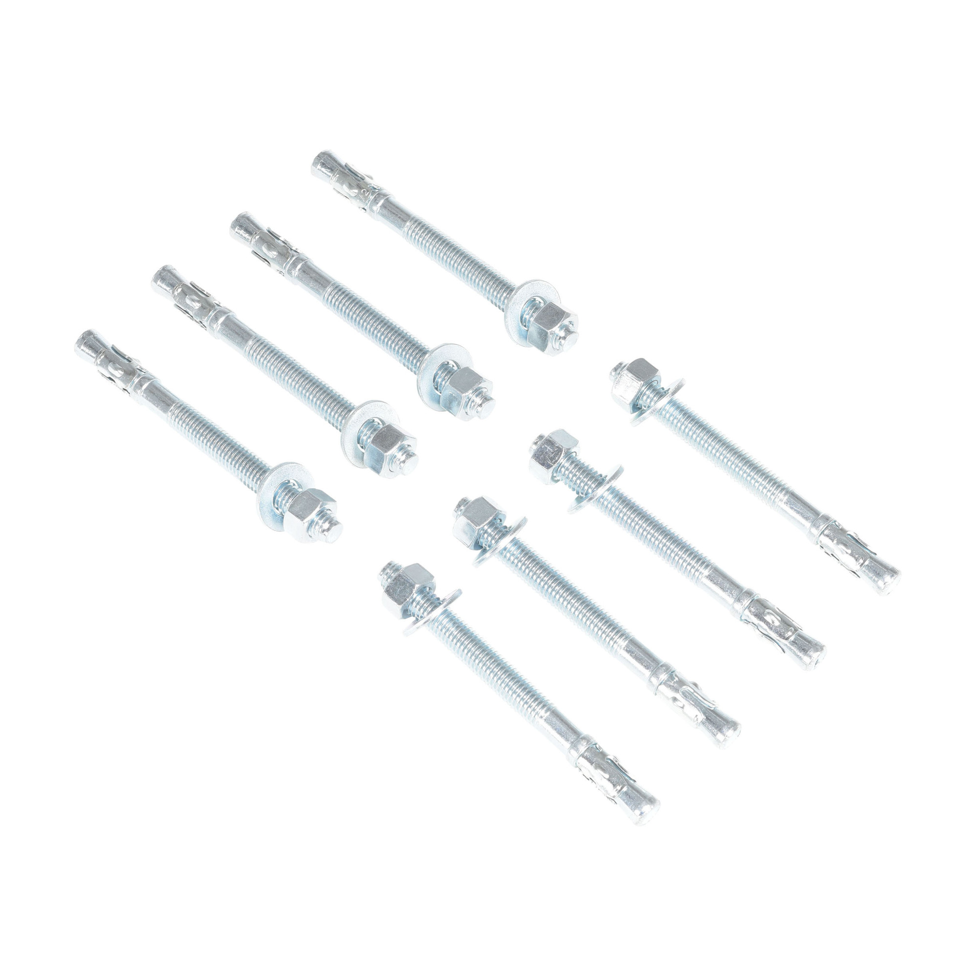 Vestil Steel Concrete Anchor Bolts - 0.5in. x 5in., Zinc Plated, 8 Pk., Model# AS-125-8PK